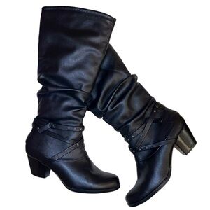 BEAR TRAPS “Rocky” Tall Boots 2-1/2” Heel with Straps & Rounded Toe in Size 10M